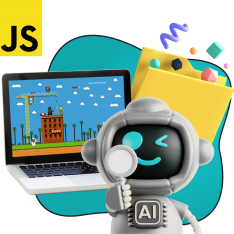 Язык программирования JavaScript + AI. Проектное обучение + геймификация + AI-помощники - КИБЕРшкола программирования для детей, компьютерные курсы для школьников, начинающих и подростков - KIBERone г. Москва